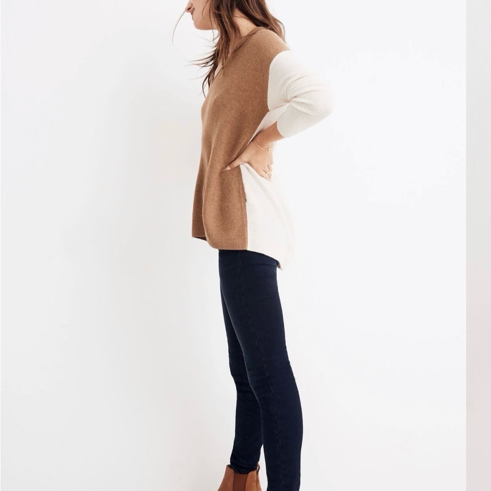 Madewell | Kimbrall Crewneck Colorblock Wool Blend Knit Sweater | Sz S - Picture 2 of 10